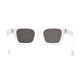 thumbnail image 4 of Mod Trendy Thick Horn Rim Hipster Sunglasses White Silver Mirror, 4 of 4