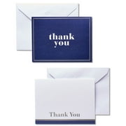 American Greetings Thank You Cards with Envelopes, Blue and White (50-Count)