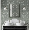 thumbnail image 2 of NextWall Alloy Grey Stenciled Floral Peel and Stick Wallpaper, 2 of 7