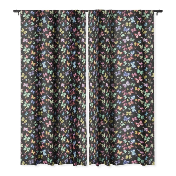 Society6 Ninola Design Butterflies Wings Eclectic colors Single Panel Room Darkening Window Curtain 50" x 120"