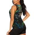 thumbnail image 3 of Fotbe Realistic Style Colorful Wolf Blusas Sin Mangas para Mujer – Estilo Casual, Corte Suelto, Slim-Fit, Cuello Redondo Deportivo, Tops de Verano para Gimnasio y Yoga-Large, 3 of 7