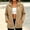 Khaki, variant on Bomber Jacket Women Casual Knit Fall Jacket Zipper Sweatshirts Shackets with Pockets- Beige M