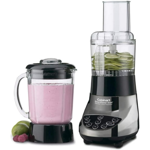 Smart Power Duet Food Processor, Brushed Chrome Blender, 3 cup