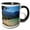 Black/White, variant on 3drose, Lake Tahoe Sand Harbor Beautiful View Summer Fun Mountains, 11oz Magic Transforming Mug
