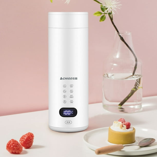 Hervidor de agua portátil, hervidor pequeño para viajes, calentamiento automático, temperatura constante, taza aislante para uso en exteriores, taza para hervir