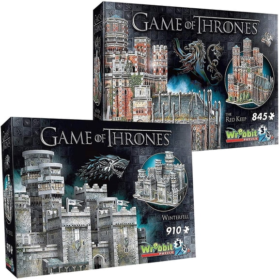 Wrebbit 3D - Game of Thrones 1,755 Piece 3D Jigsaw Puzzle Collection Bundle: Includes Red Keep and Winterfell