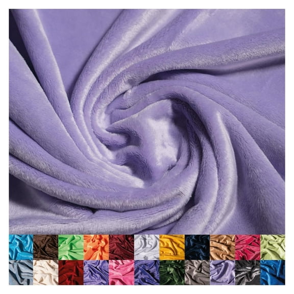 Solid Minky Fabric by The Yard - Soft, Smooth and Luxury 58/60" Extra Wide Lilac Minky Fabric for Blankets, Apparel, Baby Accessories, Throws, Pillows & More - Lilac - 3 Yards