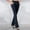 Navy, variant on Women’s Button Business Pants, Solid Color Elastic Waist Pants with Side Pockets, Straight Sport Yoga Trousers