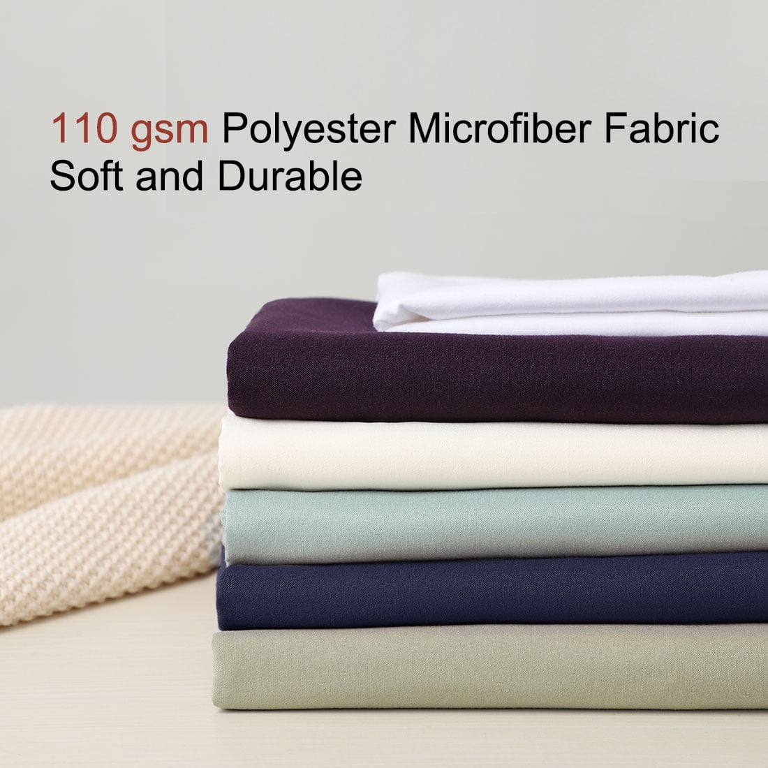 Unique Bargains 4-Piece Soft Microfiber Pillowcases Navy Blue Queen(20"x30")
