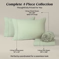 thumbnail image 4 of Loomsnest 1800 Series Double Brushed Microfiber 4 Piece King Sheet Set, Hotel Style, Wrinkle & Fade Resistant, 16 Inch Deep Pocket, Sage, 4 of 10