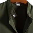 thumbnail image 5 of Summer Savings GaThRRgYP Mens Shirts Short Sleeve,Men's Solid Color Casual Short-sleeved Stand-up Collar Shirt, 5 of 8