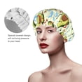 thumbnail image 4 of Kdxio Avocado Doing Sport Print Shower Cap for Women,Elastic and Reusable,Double Waterproof Layers Bathing Hat, 4 of 9
