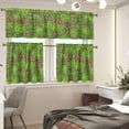 thumbnail image 5 of Red Mesh Plaid 3 Piece Kitchen Window Curtain Panel Tiers and Valance Set Valance and Tiers Kitchen Window Decor Light Filtering Energy Efficient Curtain Set for Small Window, 5 of 5