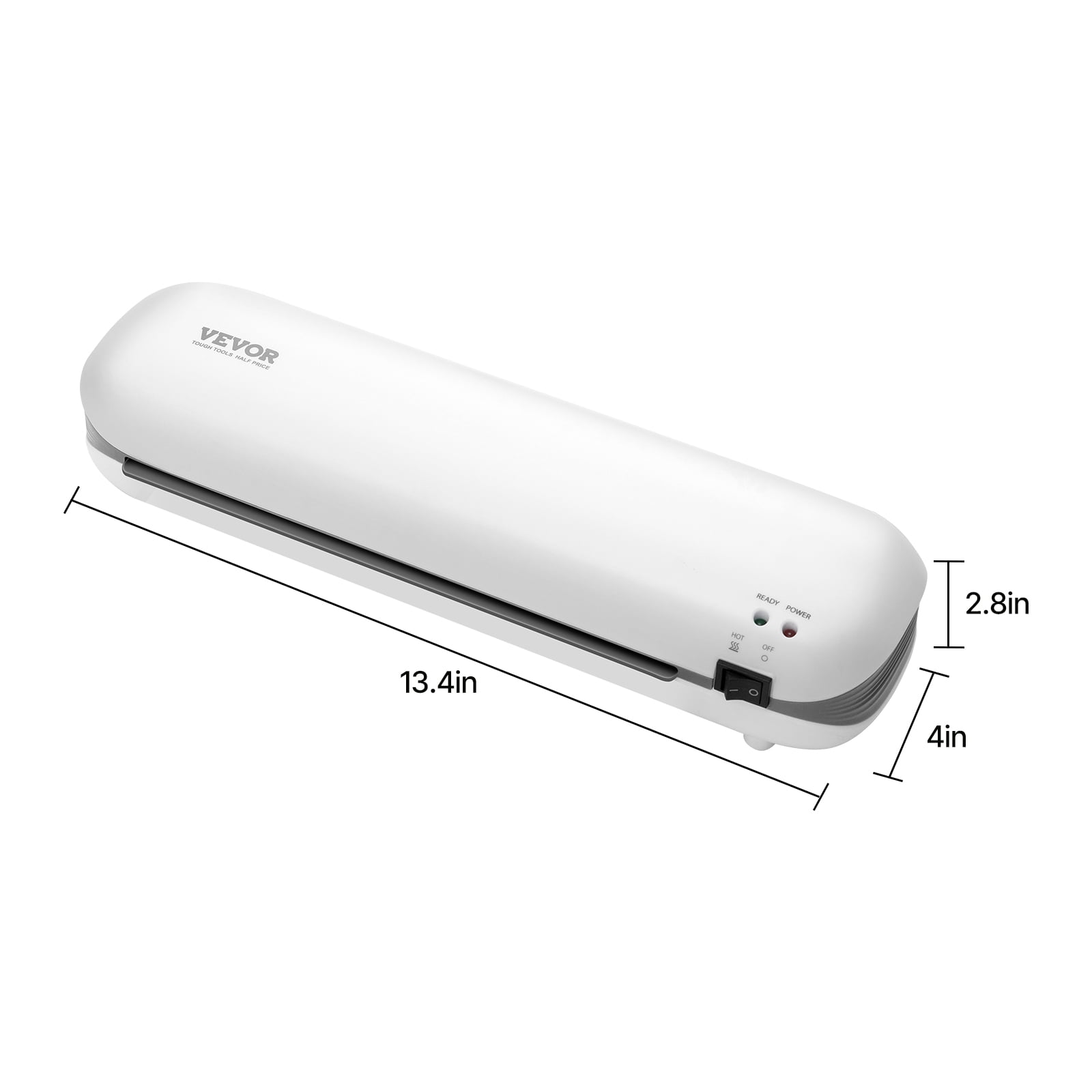 VEVOR Laminator Machine, Thermal Laminator for Max A4 Paper Size, 3-4 min Quick Warm Portable Laminator, 3-5 mil Thickness, Ideal for Home, Office, Business, or School Supplies, White + Grey