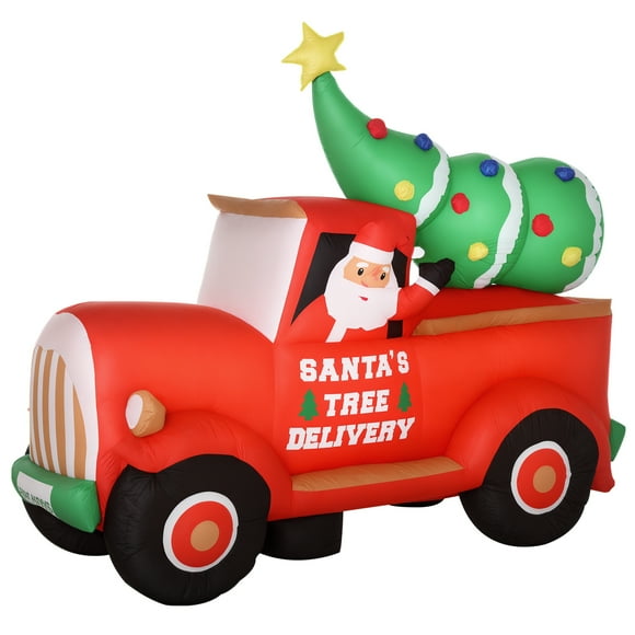 HOMCOM 6ft Christmas Inflatables Santa on Trunk Mounted Yard Decoration