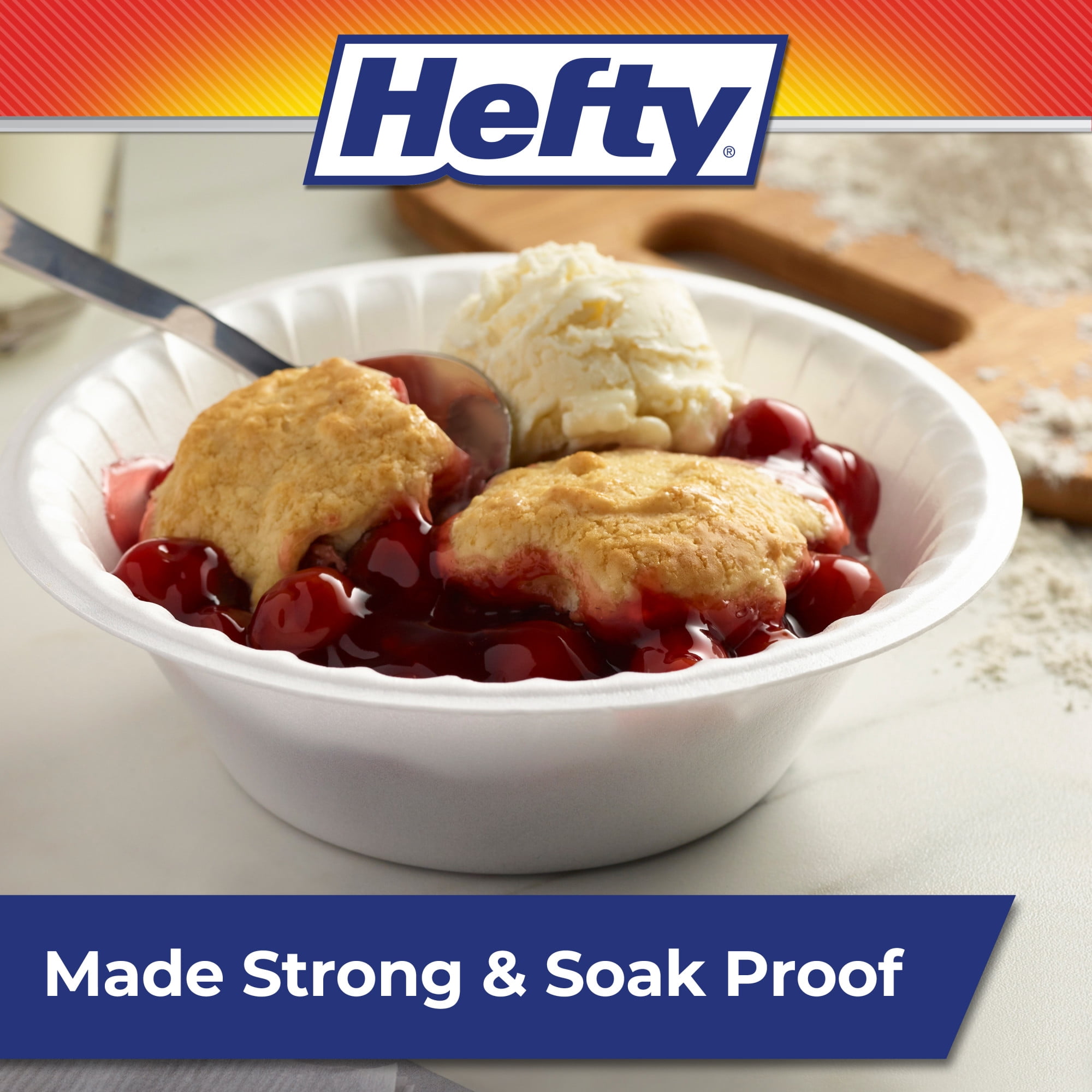 (4 pack) Hefty Everyday Soak Proof Large Disposable Foam Bowls, 20 oz., 25 Count