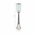 thumbnail image 5 of Elegant Glass Hurricane Candle Holder for Home Decor - Decorative Tall Pillar Candlestick Holder for Dining Room - Modern House Accent for Console Table and Living Room Decor - 34", Silver, 5 of 13