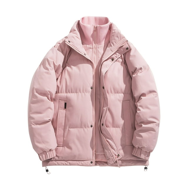 Styesk Jackets for Men Zipper Up Warm Jackets Solid Color Puffer Jacket Outdoor Plus Size Work Coats Comfy Casual Wind Breaker Jackets with Pockets