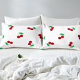 thumbnail image 3 of Erosebridal Housse de Couette Cerise Rouge Simple, Literie Fruit de Dessin Animé Taille Simple, Décoration Kawaii, Réversible, 2 Pcs (Sans Couette), 3 of 7
