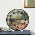 thumbnail image 4 of Yayeee Wall Clock Battery Operated 11.9" Silent Quartz Non-Ticking for Living Room Decor, Pink and Green Cat, 4 of 8