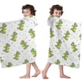 thumbnail image 4 of Cute Dragon Pattern with Stars Hooded Bath Towel，60"x35" for Ages 3 To 12 Kids, Quick Dry Lightweight Soft Microfiber Hood Beach Towel Cover Up for Kids, 4 of 7