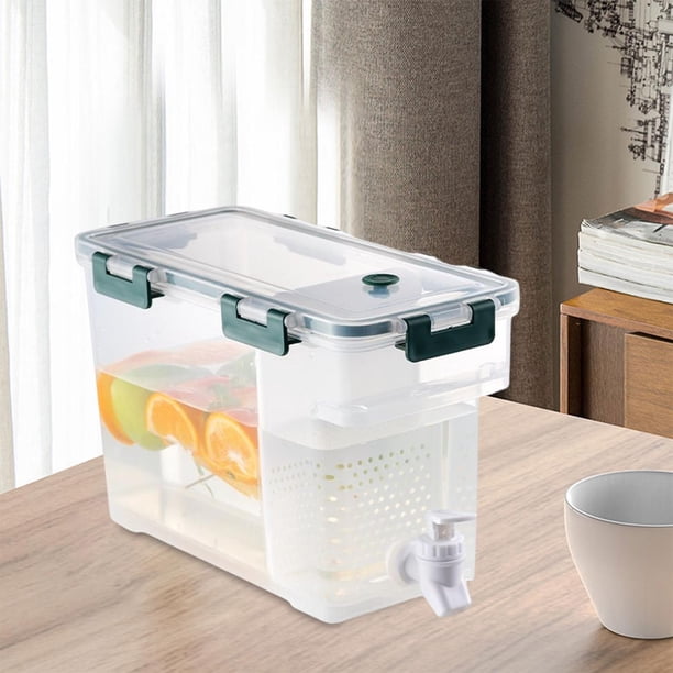 Dispensador de Bebidas de 3,5 L con Espiga para Tetera de Frutas, Reutilizable, Gran Capacidad, Fácil de Llenar con Tapa, Botella de Agua para Viajes, Verde Macarena Hervidor de agua fría