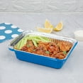thumbnail image 3 of 16 oz Rectangle Blue Aluminum Take Out Container - Polka Dot Paper Lid - 7 1/4" x 5 1/4" x 2" - 50 count box, 3 of 10