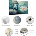 thumbnail image 2 of ZHONGYUTONG Buddha Painting Wall Art Teal Buddha with Lotus Flowers Canvas Prints Spa Artwork Zen Decor for Spiritual Meditation Yoga Room Framed (28.00" x 42.00"), 2 of 6