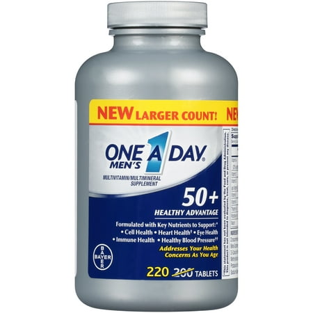 One A Day® Men's 50+ Healthy Advantage Multivitamin/Multimineral Supplement Tablets 220 ct