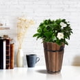 thumbnail image 4 of SHISUYAN 1Pack Flower Pot Container Multi Carbonized Wood For Balcony 10.6X6.7X6.7in, 4 of 9