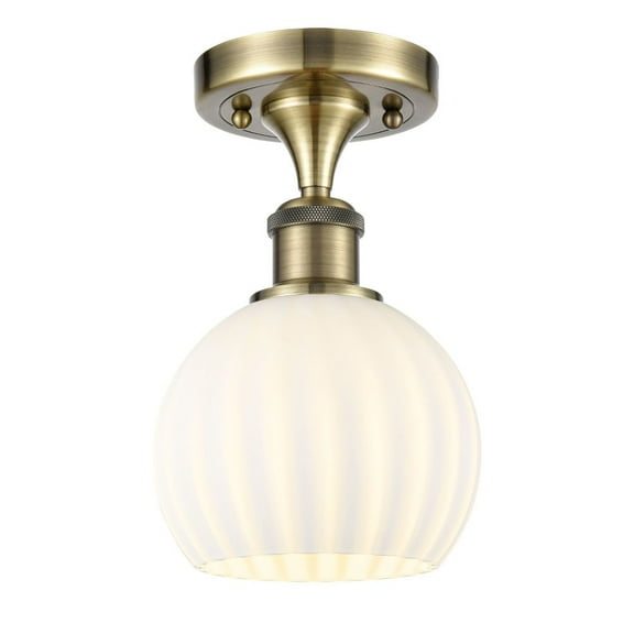 Innovations Lighting - White Venetian - 1 Light Semi-Flush Mount In Modern