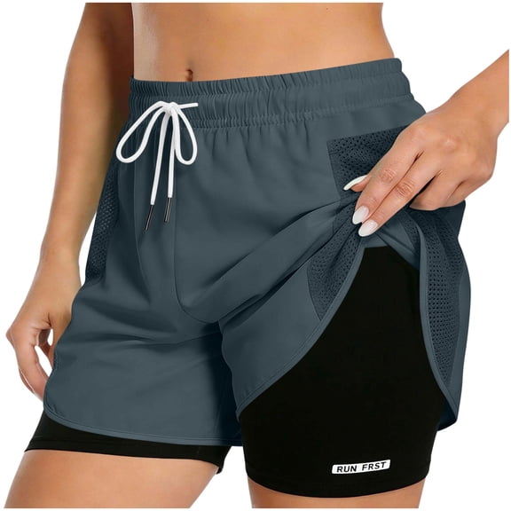 Fewfanhot Womens Shorts Running Shorts Quick Dry Workout Athletic Shorts with Pockets