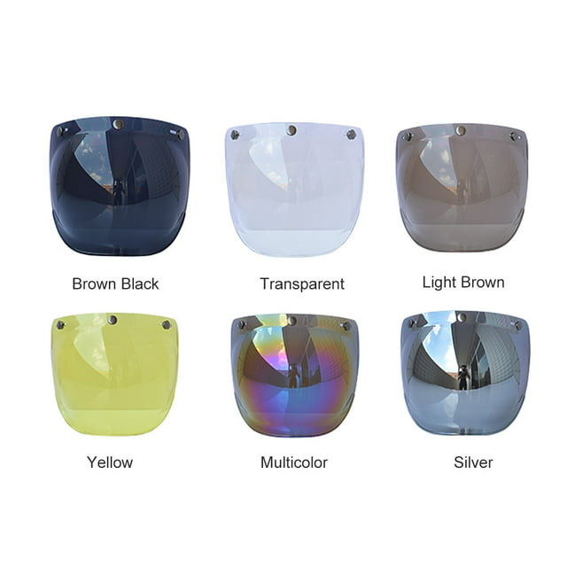 Motorcycle -UV -Scratch Helmets Lens Retro Bubble Visor Wind Lens Universal for Standard 3-Snap Open Face Helmets