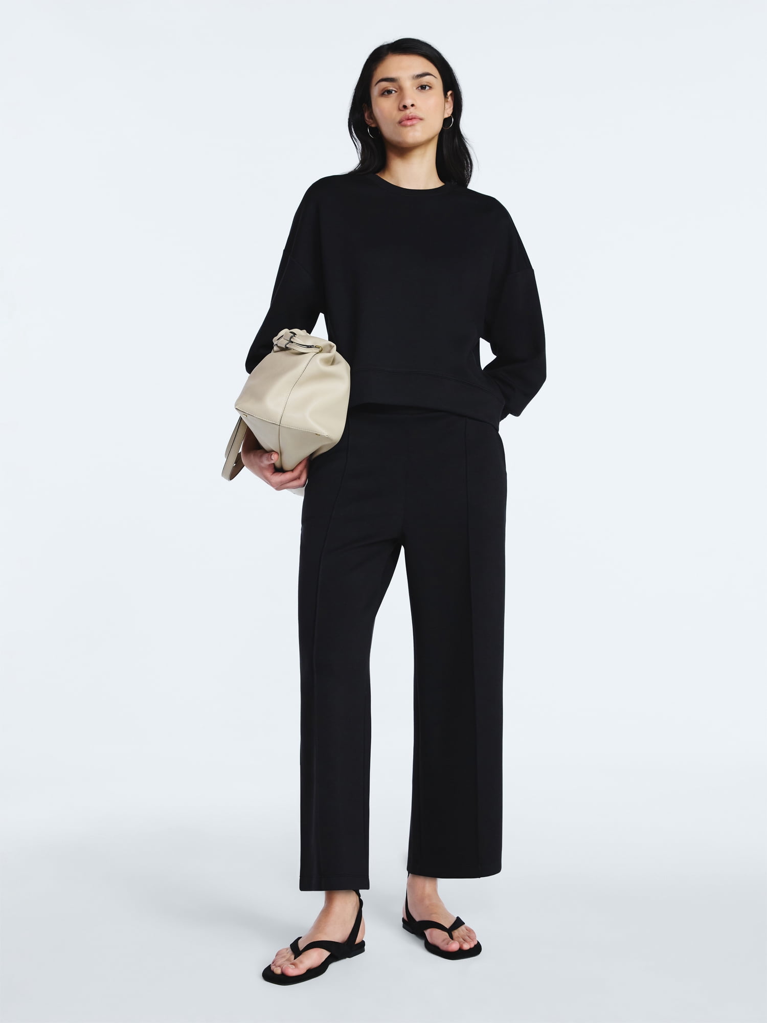 Scoop Women's and Women's Plus Scubaknit Cropped Sweatshirt with Drop Sleeves, Sizes XS-4X