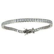 Decadence Sterling Silver 2.5x2.5MM Princess Cut Cubic Zirconia Tennis Bracelet