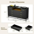 thumbnail image 2 of Homhougo Black Dresser Bedroom with 8 Large Drawer, Tv Stand Dressers with Led Light and Power Outlet, Wood Dresser Drawer Organizers with Deep Drawers, Modern Dresser for Bedroom, Closet, Hallway, 2 of 7
