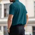 thumbnail image 4 of Breeze Polo Shirts for Men Short Sleeve Beer Belly Collared Textured Shirt Stretchy Quick Dry Golf Casual Cool Tops, M, 4 of 6
