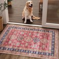 thumbnail image 3 of SIXHOME 2'x3' Small Entry Rug Door Mat Washable Area Rugs Vintage Floral Red Door Rug Soft Indoor Carpet Throw Rug for Entryway Bedroom Kitchen Rugs with Nonslip Rubber Backing, 3 of 7