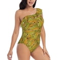thumbnail image 3 of Sikiie Corn 6 Print Women One Piece Swimsuits Tummy Control One Shoulder Bathing Suits Ruffle Swimwear, From S to XXL-XX-Large, 3 of 6