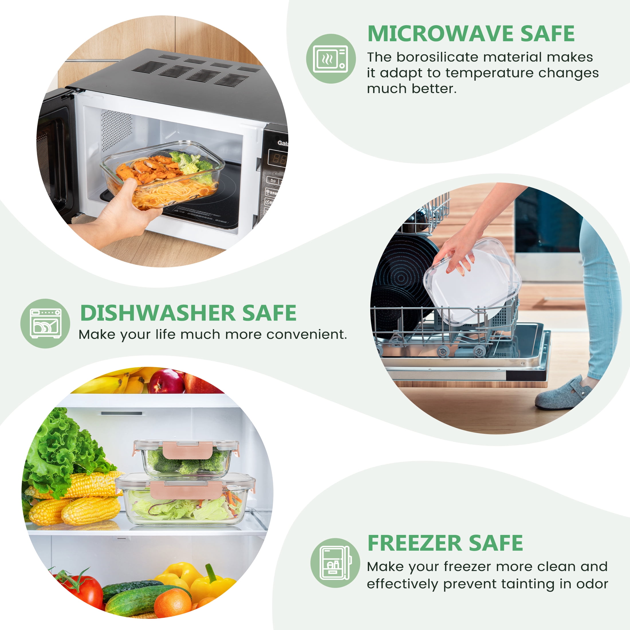 GPED 34-Piece Glass Food Storage Container Set, Glass Meal Prep Containers with Snap-Locking Lids, Glass Lunch Box, Airtight Bento Box, for Microwave, Oven, Freezer, and Dishwasher Safe, Pink
