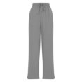 thumbnail image 4 of Ltctricy Women's Fleece Lined Sweatpants Elastic High Waisted Straight Leg Yoga Lounge Pants Workout Casual Trousers(Gray,Large), 4 of 6