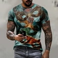 thumbnail image 3 of Charella Carnival T-shirts for Men Mardi Gras Decorations Short Sleeve Crewneck Tops 2024 Men Clothing Casual Fashion,Light Blue,XXL, 3 of 5
