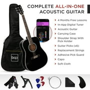 Best Choice Products 41in Full Size All-Wood Acoustic Guitar Starter Kit w/Gig Bag, E-Tuner, Pick, Strap, Rag - Black