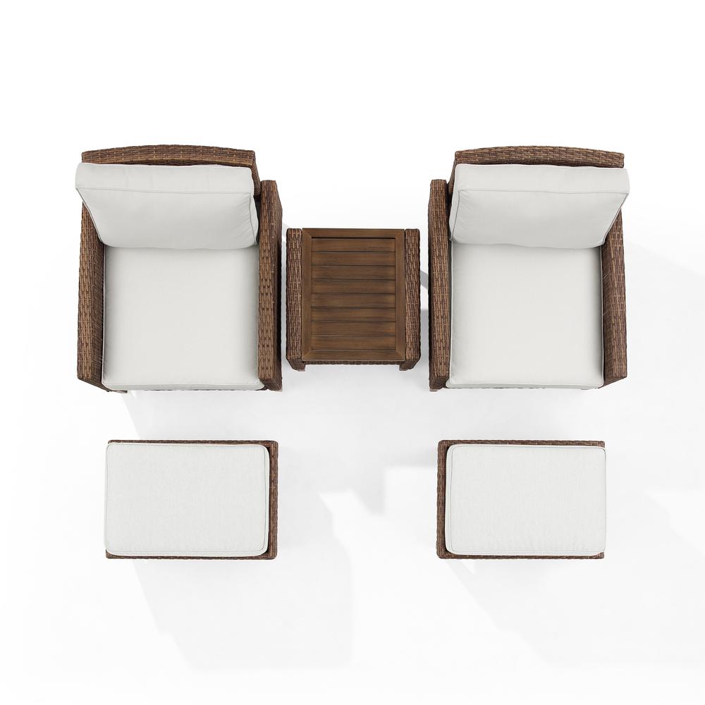 Crosley Furniture Capella 5-Piece PE Wicker / Rattan Outdoor Chair Set in Brown - image 5 of 6