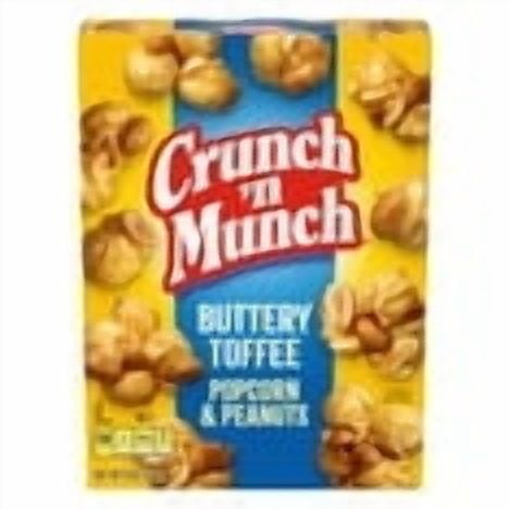 CRUNCH 'N MUNCH Buttery Toffee Popcorn with Peanuts, 6 oz.-Pack of 2
