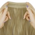 thumbnail image 6 of Women Invisible Wire Hair Extensions Hidden No Clip Natural Hair Extensions Long Soft Silky Straight Curly Hairpiece Wavy Hidden Hair Extension Synthetic Hairpieces 18-22 inch Hairpiece, 6 of 8