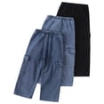 thumbnail image 2 of Jolyshlid Boys Straight Fit Denim Jeans, 3 Packs Elastic Waist with Pockets Casual Jeans Multicolor 4-5Y, 2 of 7