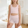 thumbnail image 2 of LRen Little Girl Bras Soft Stretchable Sports Bra Girl Wireless Bralette Solid Color Bralette with Built-In Pads Teen Yoga Crop Top, 2 of 8