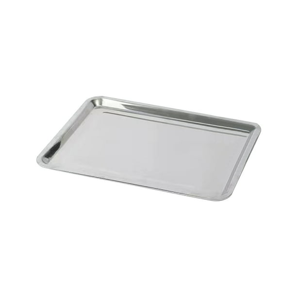 Bandejas de acero inoxidable Bandejas resistentes para hornear Bandeja de metal Hojas para hornear Bandeja de cocina segura Bandeja para horno tostador Bandeja rectangular para cocina Placa de almacen