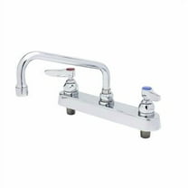 T&S Brass - Workboard Faucet, Deck Mount, 8'' Centers, 8'' Swing Nozzle, Lever Handles